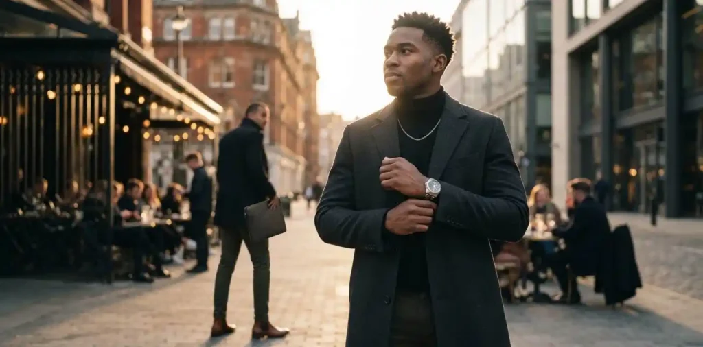 Confident person in sophisticated urban fashion
