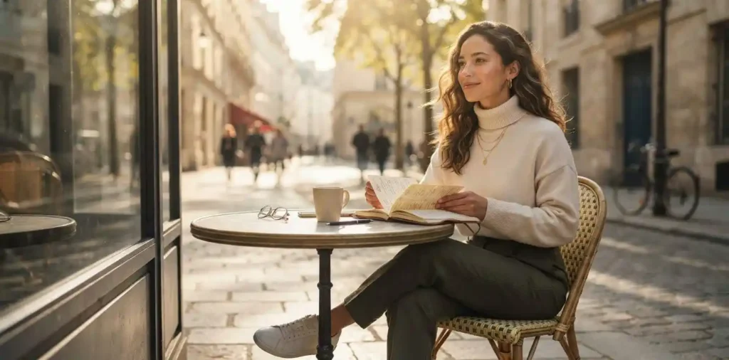 Woman beginning a fresh morning with confidence
