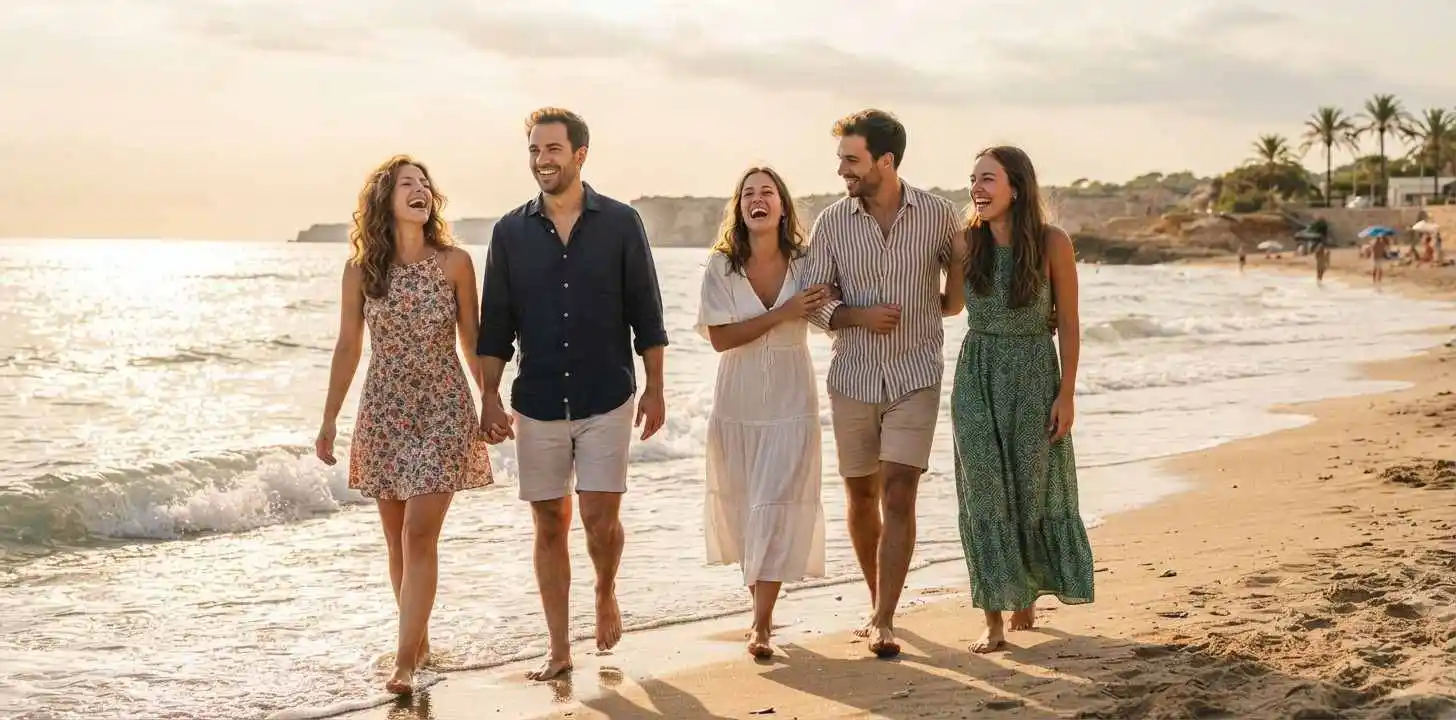 Friends enjoying a sunny summer day outdoors